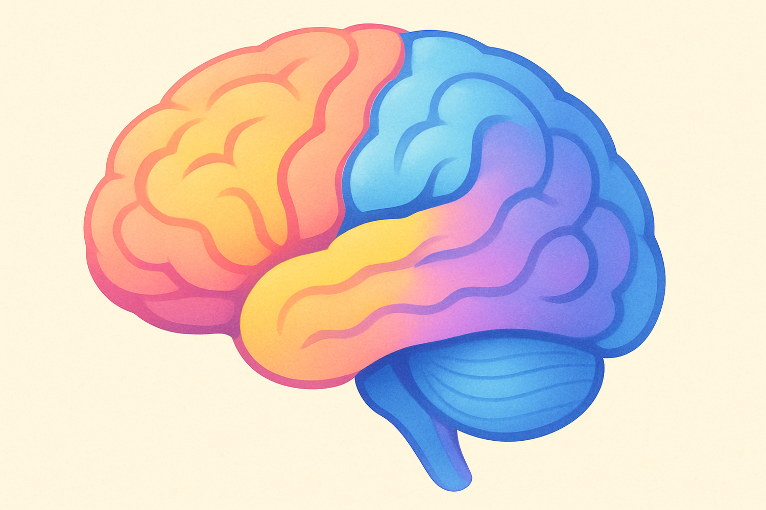 wygeneruj mi obraz móżgu człowieka w stylu kolorowym przyjaznym dla oka